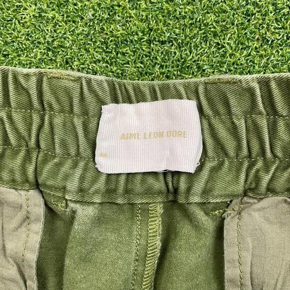 Aimé Leon Dore Olive Green Paint Splatter Elastic Waist Chino Pants Sz 30 - Picture 2 of 8